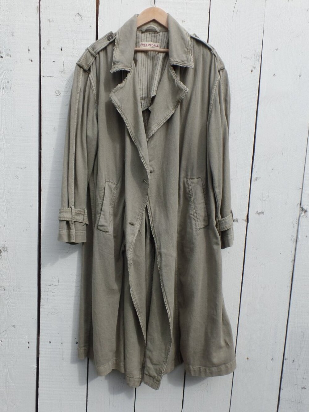 Free People Time's Up Trench Coat LARGE NWOT - Picture 10 of 11